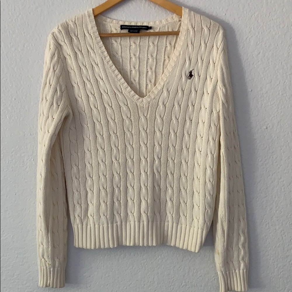 Ralph Lauren Cable Knit Sweater, size L.